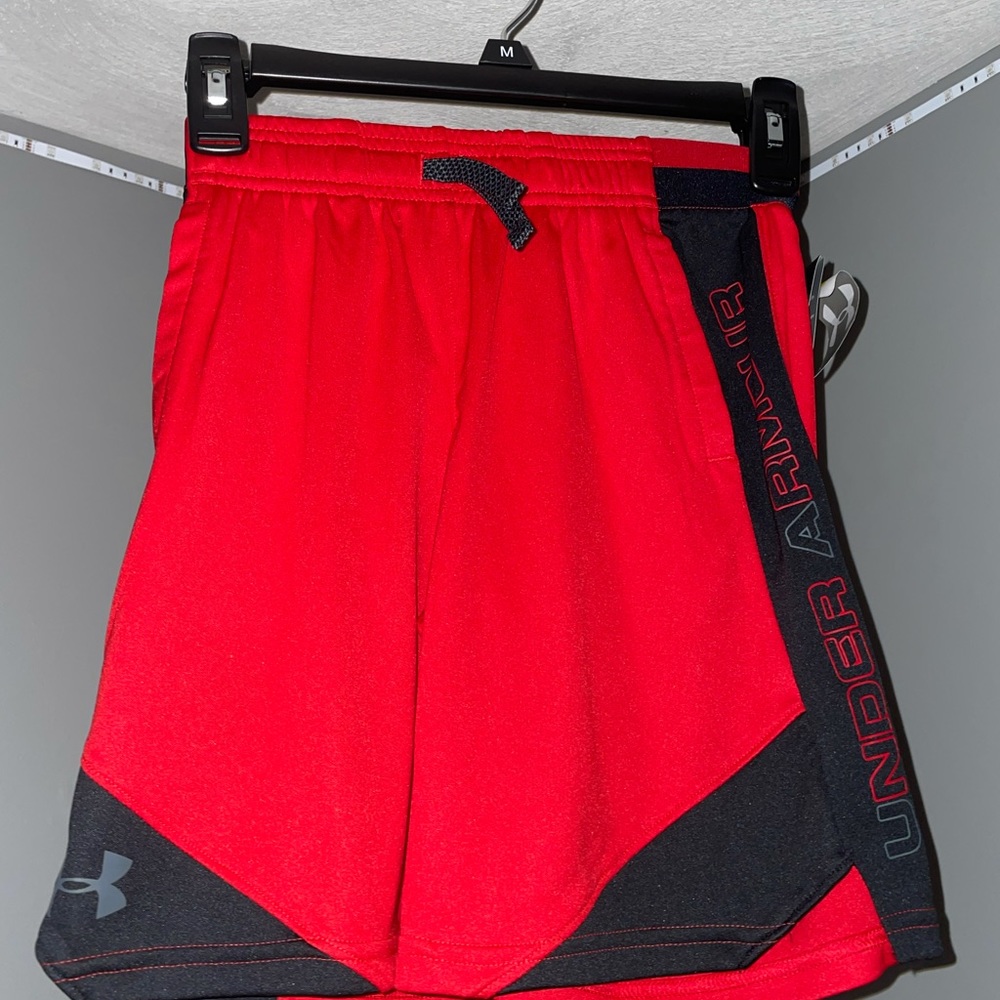 Boys Red Under Armour Shorts